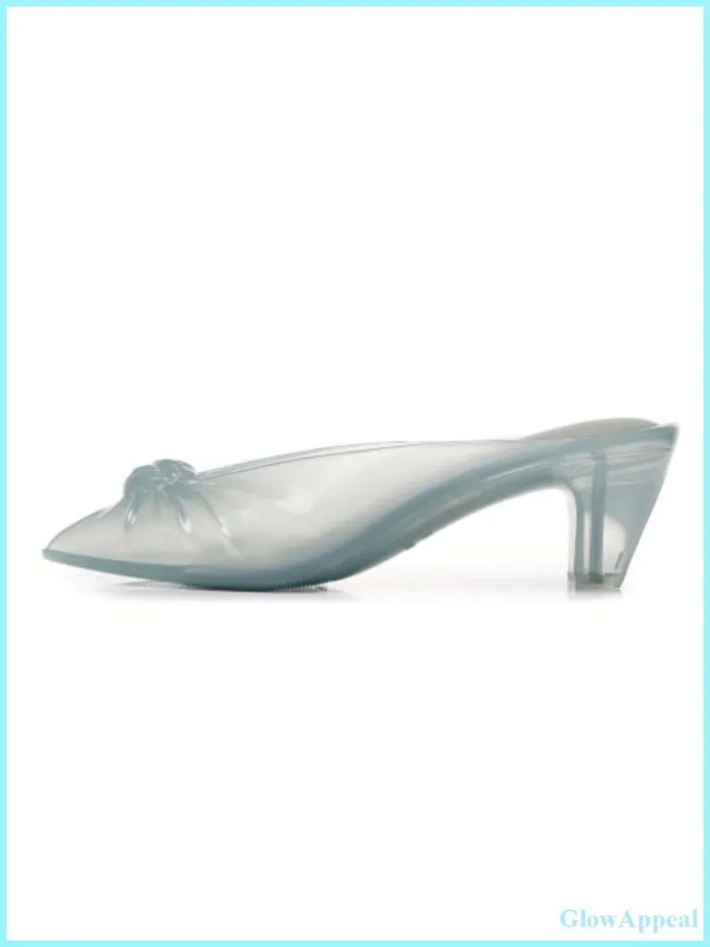 Women's Clear Jelly Kitten Heel Bow Mules Slip-On Summer Sandals TPU
